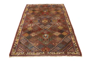 Vintage Rusty Red Tribal 5X7 Joshaghan Persian Rug