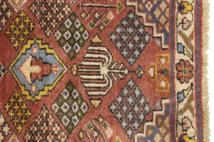Vintage Rusty Red Tribal 5X7 Joshaghan Persian Rug