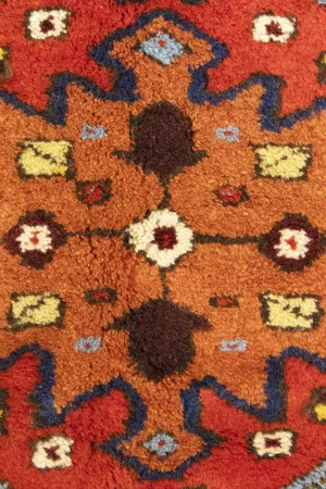 Vintage Cream Geometric 5X7 Karajeh Persian Rug