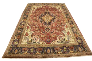 Semi Antique Red Traditional 6'7X10'5 Tabriz Persian Rug