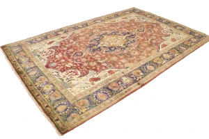 Semi Antique Red Traditional 6'7X10'5 Tabriz Persian Rug