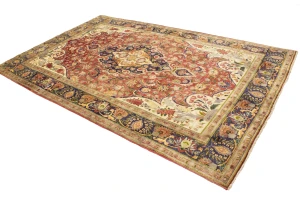 Semi Antique Red Traditional 6'7X10'5 Tabriz Persian Rug