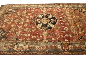 Semi Antique Tribal Rusty Red 6'3X10'5 Hamedan Persian Rug