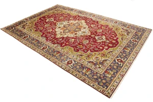 Red Traditional Floral 6'6X9'7 Vintage Oriental Persian Rug