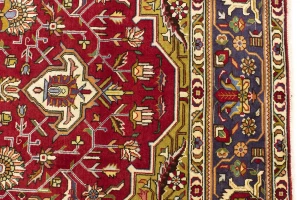 Red Traditional Floral 6'6X9'7 Vintage Oriental Persian Rug