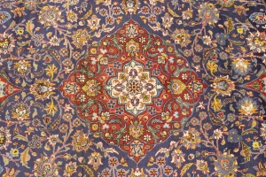 Vintage Purple-navy Floral 6'5X10'0 Sarouk Persian Rug