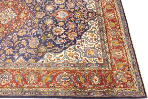 Vintage Purple-navy Floral 6'5X10'0 Sarouk Persian Rug