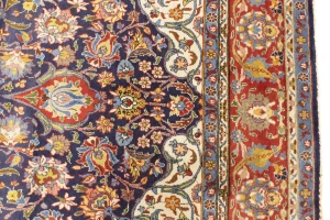 Vintage Purple-navy Floral 6'5X10'0 Sarouk Persian Rug