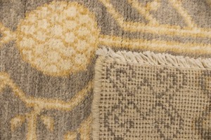 Taupe Floral 4X6 Peshawar Pakistan Rug