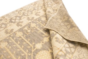 Taupe Floral 4X6 Peshawar Pakistan Rug