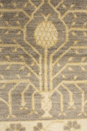 Taupe Floral 4X6 Peshawar Pakistan Rug