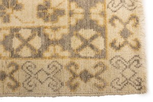 Taupe Floral 4X6 Peshawar Pakistan Rug
