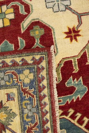 Red Geometric Tribal 8'5X11'0 Kazak Pakistan Rug