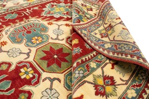 Red Geometric Tribal 8'5X11'0 Kazak Pakistan Rug