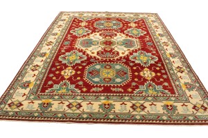 Red Geometric Tribal 8'5X11'0 Kazak Pakistan Rug