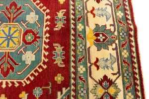 Red Geometric Tribal 8'5X11'0 Kazak Pakistan Rug