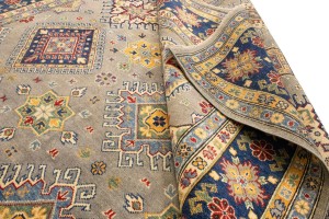 Gray GeometricTribal  8X11 Kazak Pakistan Rug