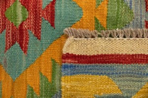Multicolored Geometric Reversible 4X6 Kilim Oriental Rug