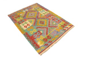Multicolored Geometric Reversible 4X6 Kilim Oriental Rug