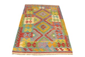 Multicolored Geometric Reversible 4X6 Kilim Oriental Rug