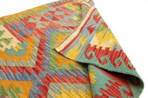 Multicolored Geometric Reversible 4X6 Kilim Oriental Rug