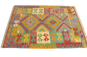 Multicolored Geometric Reversible 4X6 Kilim Oriental Rug
