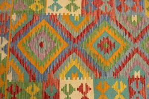 Multicolored Geometric Reversible 4X6 Kilim Oriental Rug