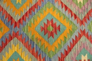 Multicolored Geometric Reversible 4X6 Kilim Oriental Rug