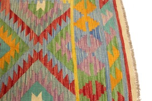 Multicolored Geometric Reversible 4X6 Kilim Oriental Rug