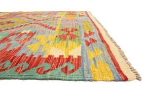 Multicolored Geometric Reversible 4X6 Kilim Oriental Rug