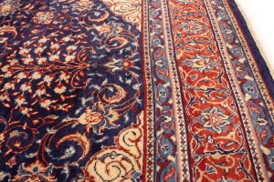 Vintage Purple-navy Floral 10X13 Mahal Persian Rug