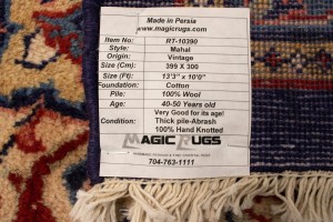 Vintage Purple-navy Floral 10X13 Mahal Persian Rug