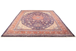 Vintage Purple-navy Floral 10X13 Mahal Persian Rug
