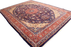 Vintage Purple-navy Floral 10X13 Mahal Persian Rug