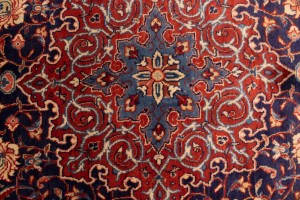 Vintage Purple-navy Floral 10X13 Mahal Persian Rug