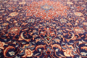 Vintage Purple-navy Floral 10X13 Mahal Persian Rug
