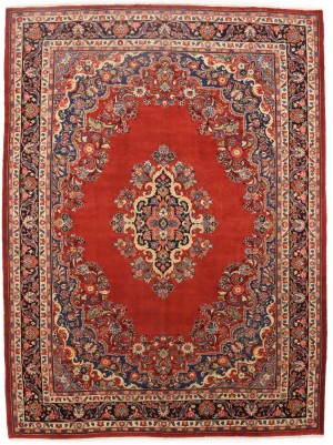 Semi Antique Orange-red Traditional 10X14 Mahal Persian Rug
