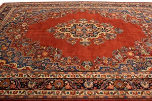 Semi Antique Orange-red Traditional 10X14 Mahal Persian Rug