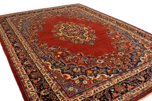 Semi Antique Orange-red Traditional 10X14 Mahal Persian Rug