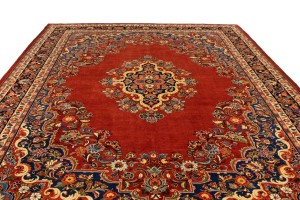 Semi Antique Orange-red Traditional 10X14 Mahal Persian Rug