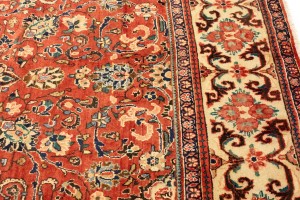 Vintage Orange-red Traditional 10X14 Mahal Persian Rug
