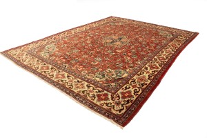 Vintage Orange-red Traditional 10X14 Mahal Persian Rug