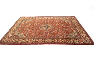 Vintage Orange-red Traditional 10X14 Mahal Persian Rug