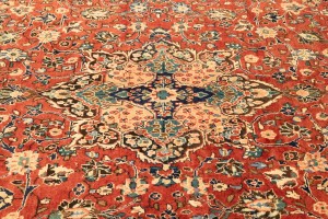 Vintage Orange-red Traditional 10X14 Mahal Persian Rug