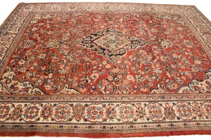 Semi Antique Red Traditional 10X13 Mahal Persian Rug