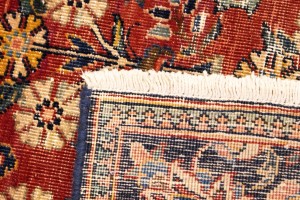 Semi Antique Red Floral 4'6X6'7 Mahal Persian Rug