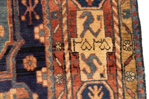 Semi Antique Purple-navy Tribal 5X10 Nahavand Persian Rug