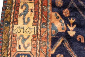 Semi Antique Purple-navy Tribal 5X10 Nahavand Persian Rug