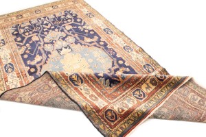 Semi Antique Purple-navy Tribal 5X10 Nahavand Persian Rug
