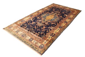 Semi Antique Purple-navy Tribal 5X10 Nahavand Persian Rug